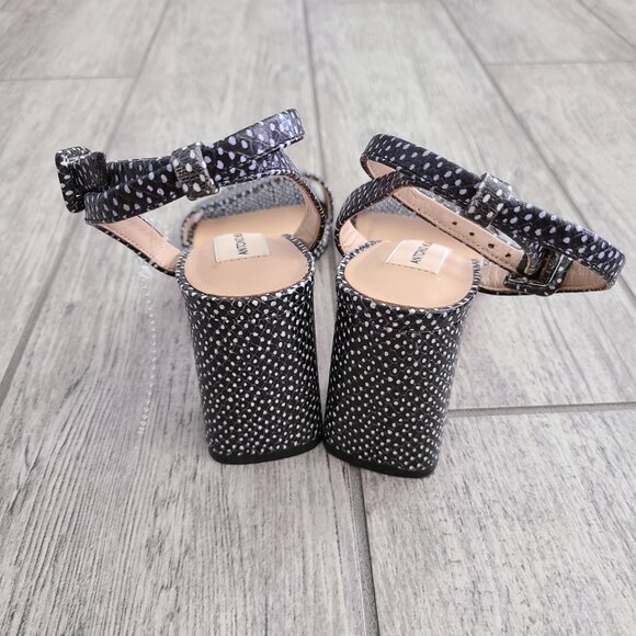 Antonio Melani women's black and white open toe sandal block heel size 6 - Picture 6 of 13